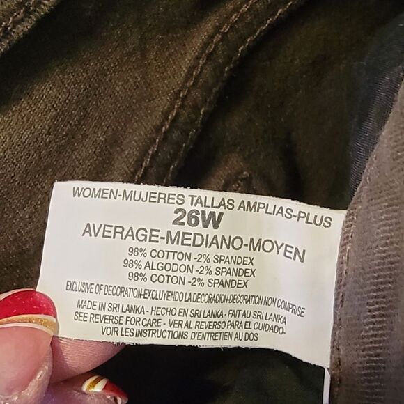 #396 Gloria Vanderbilt "Amanda" Olive Colored Jeans- Size: 26W - Picture 6 of 9